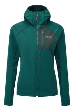 Кофта жіноча Rab Superflux Hoody Wmns, ATLANTIS/PINE, 8 (QFE-90-AT-8)