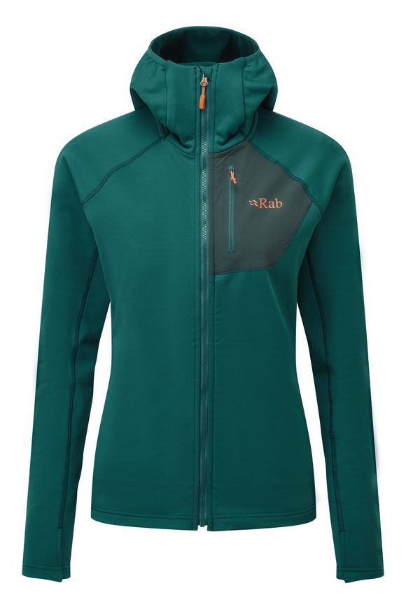 Кофта жіноча Rab Superflux Hoody Wmns, ATLANTIS/PINE, 8 (QFE-90-AT-8)