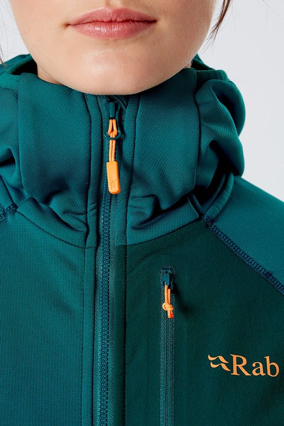 Кофта жіноча Rab Superflux Hoody Wmns, ATLANTIS/PINE, 8 (QFE-90-AT-8)