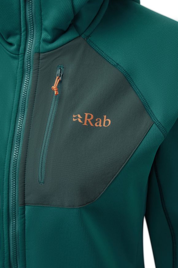 Кофта жіноча Rab Superflux Hoody Wmns, ATLANTIS/PINE, 8 (QFE-90-AT-8)