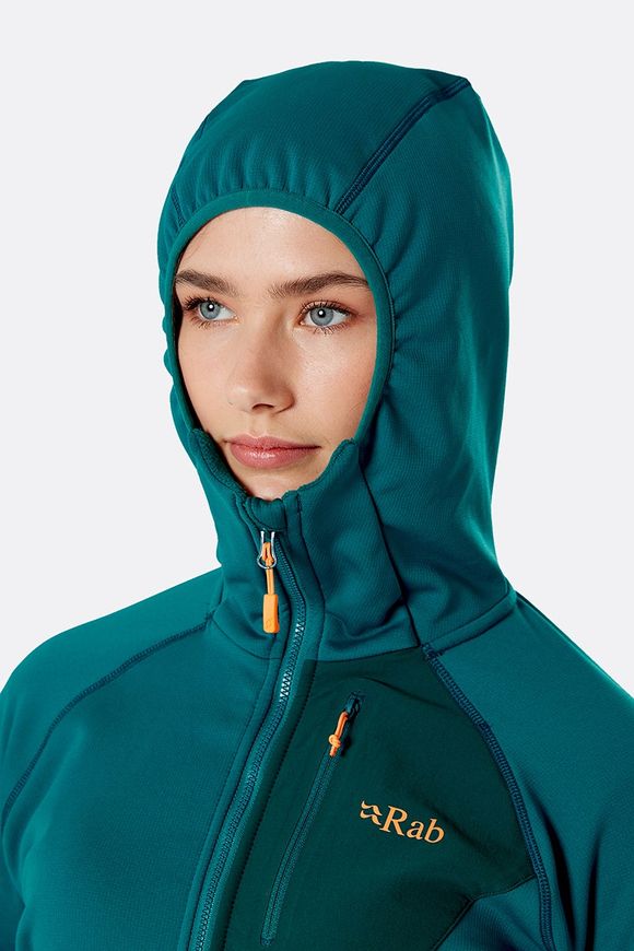 Кофта жіноча Rab Superflux Hoody Wmns, ATLANTIS/PINE, 8 (QFE-90-AT-8)