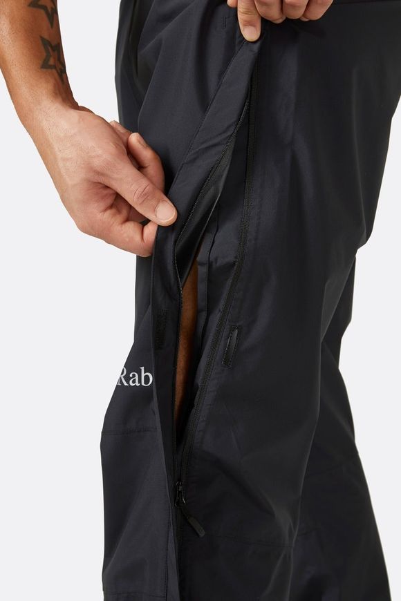 Штани чоловічі Rab Downpour Eco Pants FZ, BLACK, S (5059913034188)