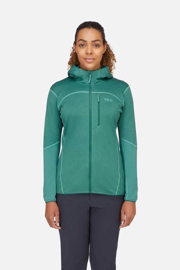 Жіноча флісова кофта Rab Ascendor Hoody Wmns, Eucalyptus, 8 (QFF-43-EUC-08)