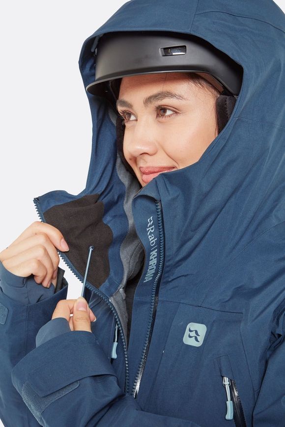 Гірськолижна жіноча мембранна куртка Rab Khroma Converge Jacket Wmns, Tempest Blue, 08 (QFG-28-TMB-08)