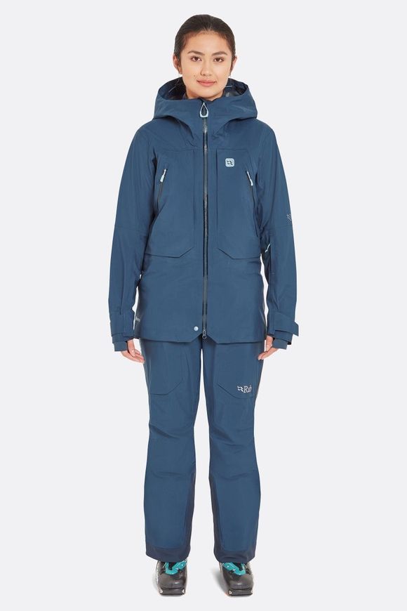 Гірськолижна жіноча мембранна куртка Rab Khroma Converge Jacket Wmns, Tempest Blue, 08 (QFG-28-TMB-08)