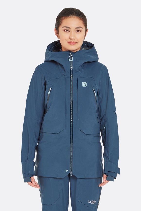 Гірськолижна жіноча мембранна куртка Rab Khroma Converge Jacket Wmns, Tempest Blue, 08 (QFG-28-TMB-08)