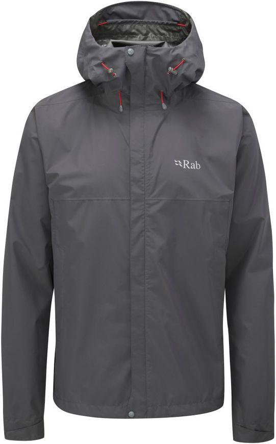 Мембранна куртка чоловіча Rab Downpour Eco Jacket, Graphene, L (RB QWG-82-GL)