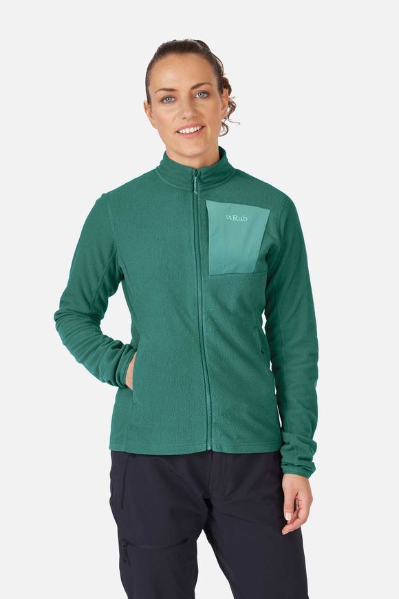 Жіноча флісова кофта Rab Tecton Jacket Wmns, Green Slate, 8 (QFF-98-GNS-08)