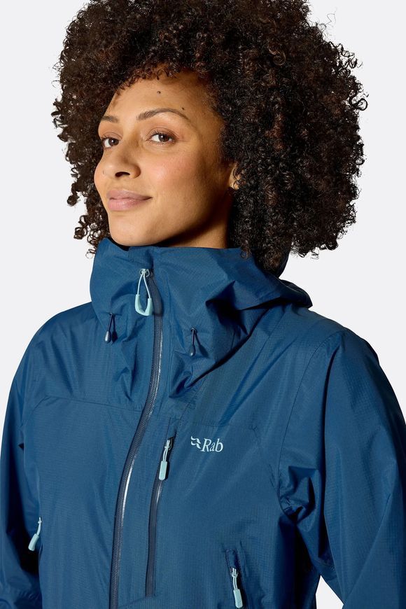 Мембранна куртка жіноча Rab Downpour Mountain Jacket Wmns, Black, 8 (QWI-12-BLK-08)
