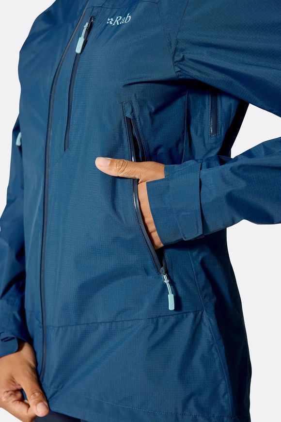 Мембранна куртка жіноча Rab Downpour Mountain Jacket Wmns, Black, 8 (QWI-12-BLK-08)