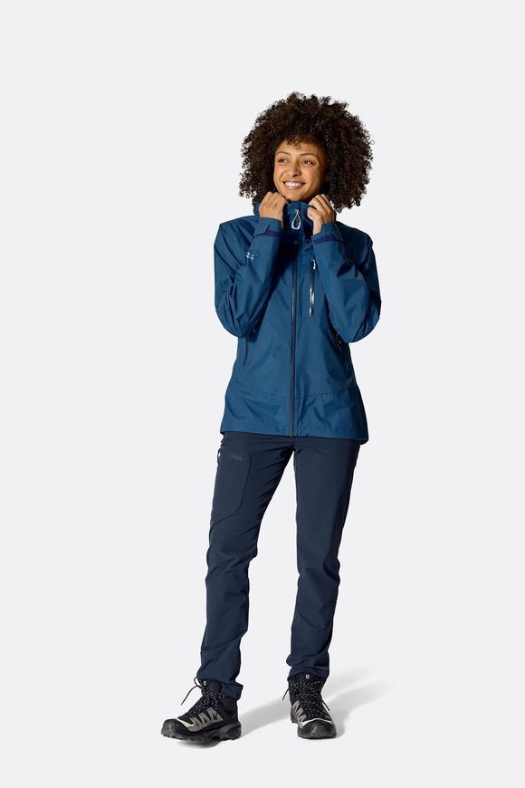 Мембранна куртка жіноча Rab Downpour Mountain Jacket Wmns, Black, 8 (QWI-12-BLK-08)