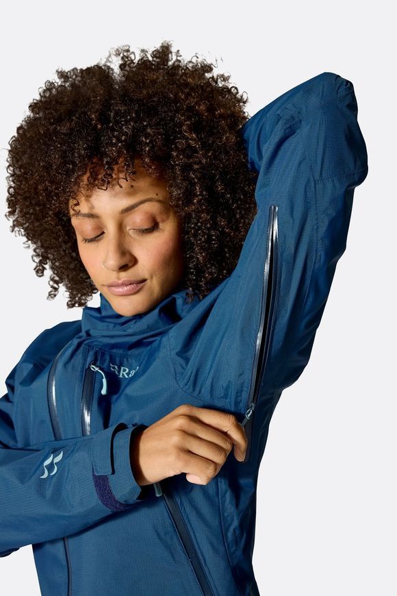 Мембранна куртка жіноча Rab Downpour Mountain Jacket Wmns, Black, 8 (QWI-12-BLK-08)