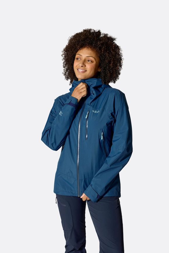 Мембранна куртка жіноча Rab Downpour Mountain Jacket Wmns, Black, 8 (QWI-12-BLK-08)