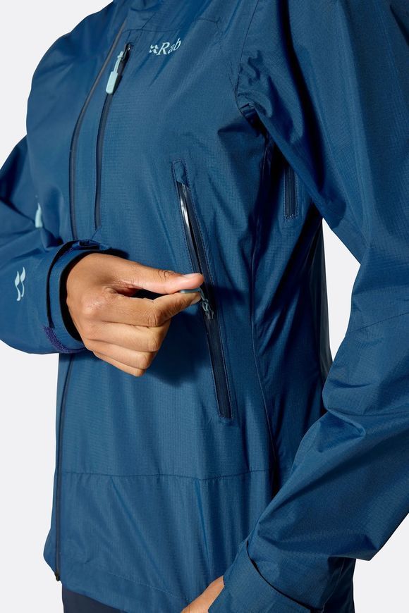Мембранна куртка жіноча Rab Downpour Mountain Jacket Wmns, Black, 8 (QWI-12-BLK-08)