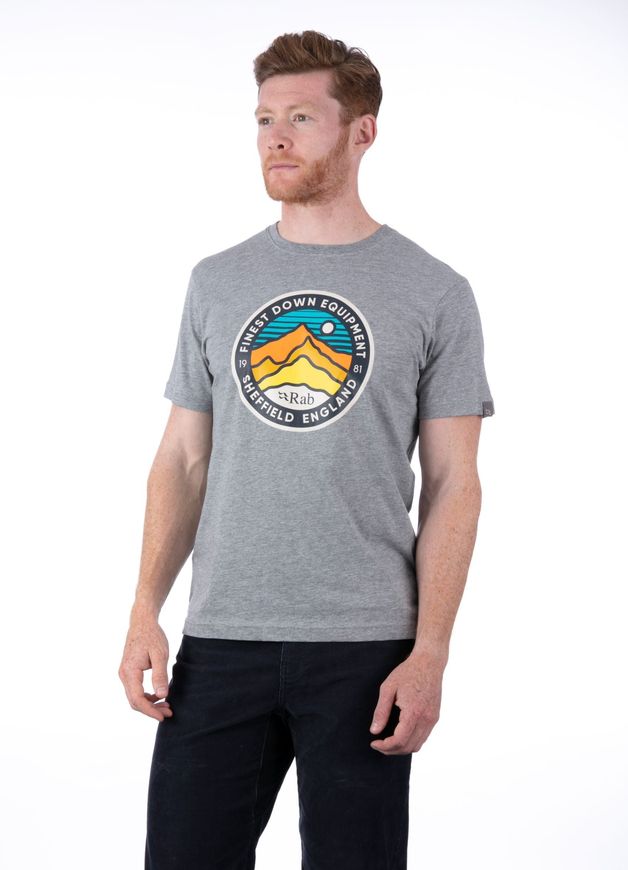 Футболка чоловіча Rab Stance 3 Peaks Tee, Grey Marl, XXL (RB QCA-98-GM-XXL)