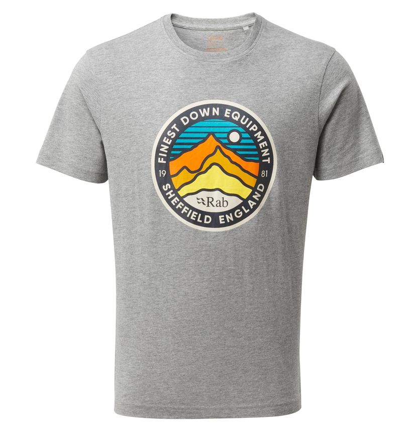 Футболка чоловіча Rab Stance 3 Peaks Tee, Grey Marl, XXL (RB QCA-98-GM-XXL)