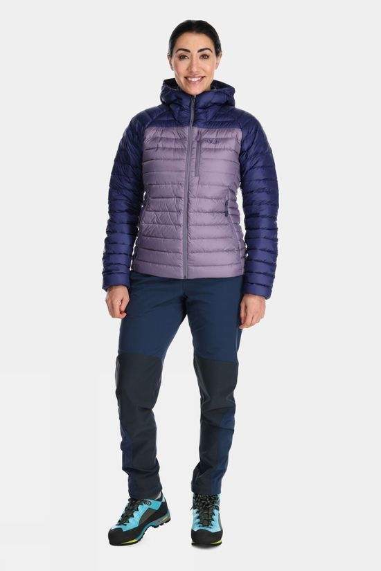 Жіночий легкий пуховик Rab Microlight Alpine Jacket Wmns, Patriot Blue/Purple Sage, 10 (RB QDB-13-PTP-10)