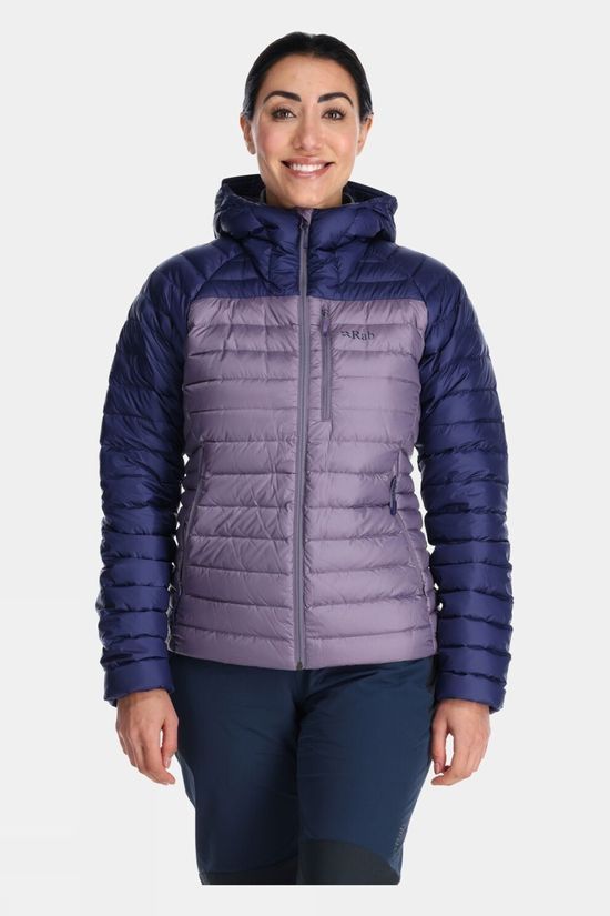 Жіночий легкий пуховик Rab Microlight Alpine Jacket Wmns, Patriot Blue/Purple Sage, 10 (RB QDB-13-PTP-10)