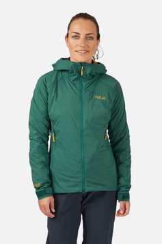 Жіноча куртка Soft Shell Rab Vapour-Rise Summit Jacket Wmns, Green Slate, 8 (QVR-85-GNS-08)