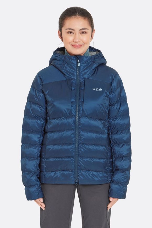 Зимова жіноча куртка Rab Cirrus Ultra Hoody Wmns, Tempest Blue, 08 (QIP-22-TMB-08)