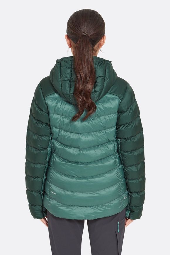 Зимова жіноча куртка Rab Cirrus Ultra Hoody Wmns, Green Slate/Eucalyptus, 08 (QIP-22-GSE-08)