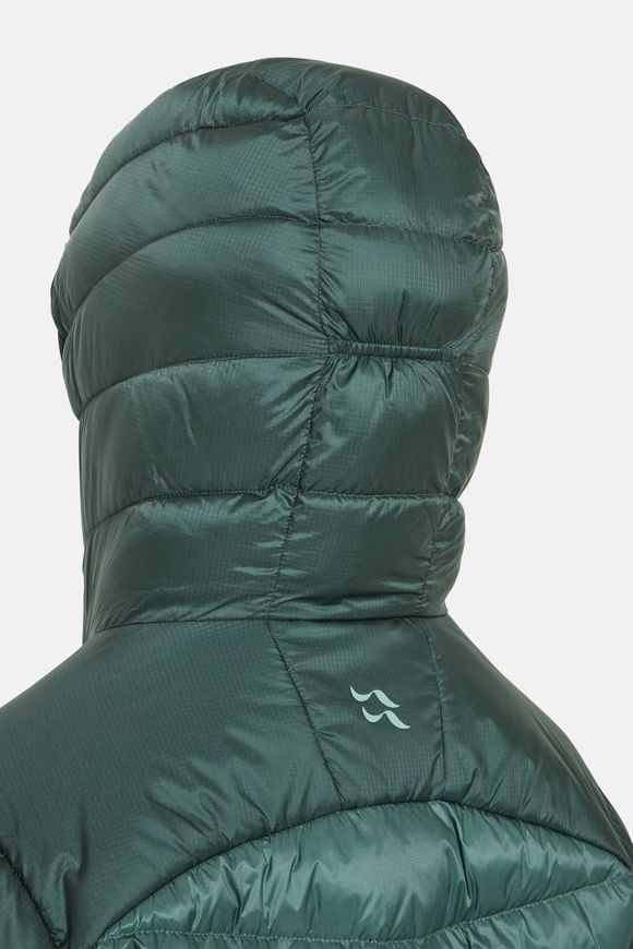 Зимова жіноча куртка Rab Cirrus Ultra Hoody Wmns, Green Slate/Eucalyptus, 08 (QIP-22-GSE-08)