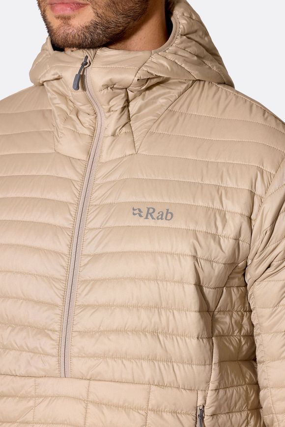 Чоловічий легкий пуховик Rab Microlighter Pullover Hoody, Dark Pebble, M (RB QDB-98-DKP-MED)