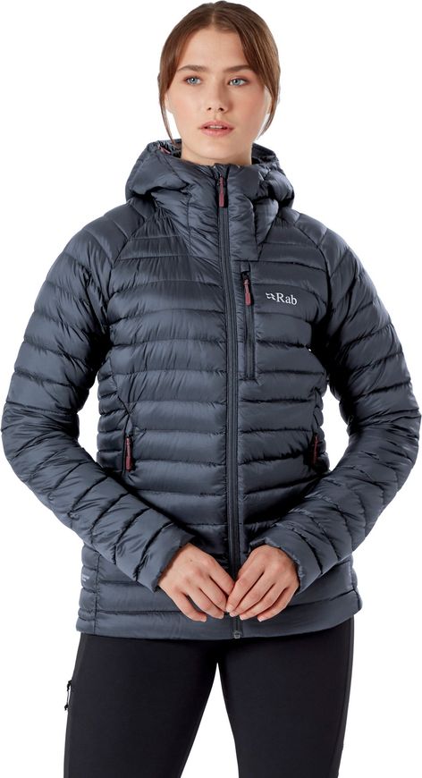 Жіночий пуховик Rab Microlight Alpine Long Jacket Wmns, STEEL, 14 (821468938335)