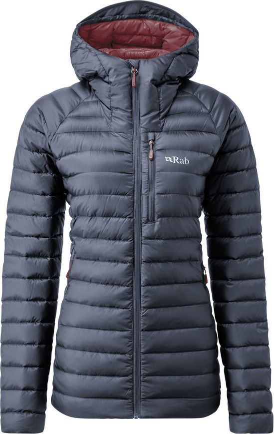 Жіночий пуховик Rab Microlight Alpine Long Jacket Wmns, STEEL, 14 (821468938335)