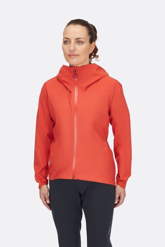 Мембранна жіноча велокуртка Rab Cinder Downpour Light Jacket Wmns, Red Grapefruit, 8 (QWH-86-RGP-08)