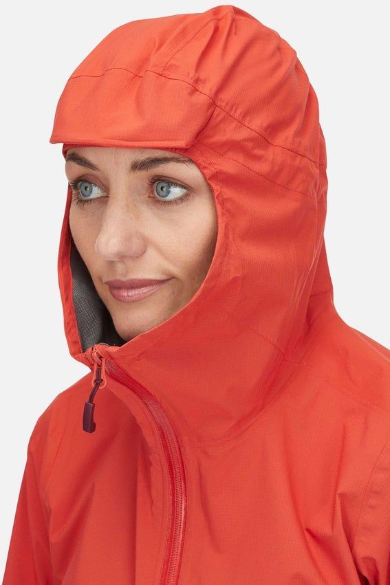 Мембранна жіноча велокуртка Rab Cinder Downpour Light Jacket Wmns, Red Grapefruit, 8 (QWH-86-RGP-08)