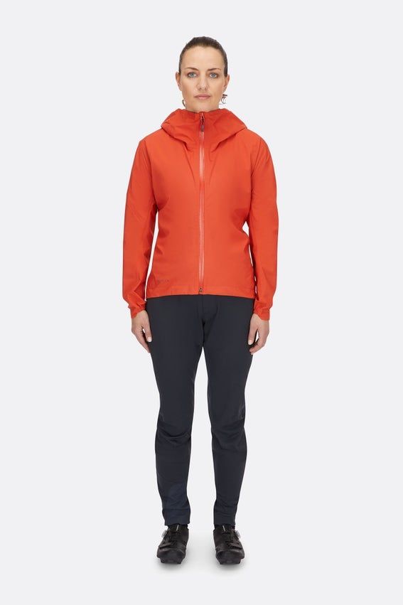 Мембранна жіноча велокуртка Rab Cinder Downpour Light Jacket Wmns, Red Grapefruit, 8 (QWH-86-RGP-08)