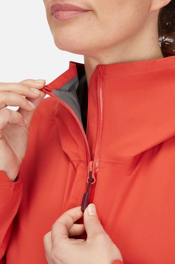 Мембранна жіноча велокуртка Rab Cinder Downpour Light Jacket Wmns, Red Grapefruit, 8 (QWH-86-RGP-08)