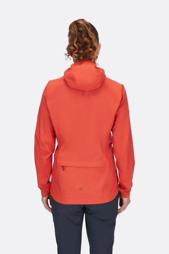 Мембранна жіноча велокуртка Rab Cinder Downpour Light Jacket Wmns, Red Grapefruit, 8 (QWH-86-RGP-08)