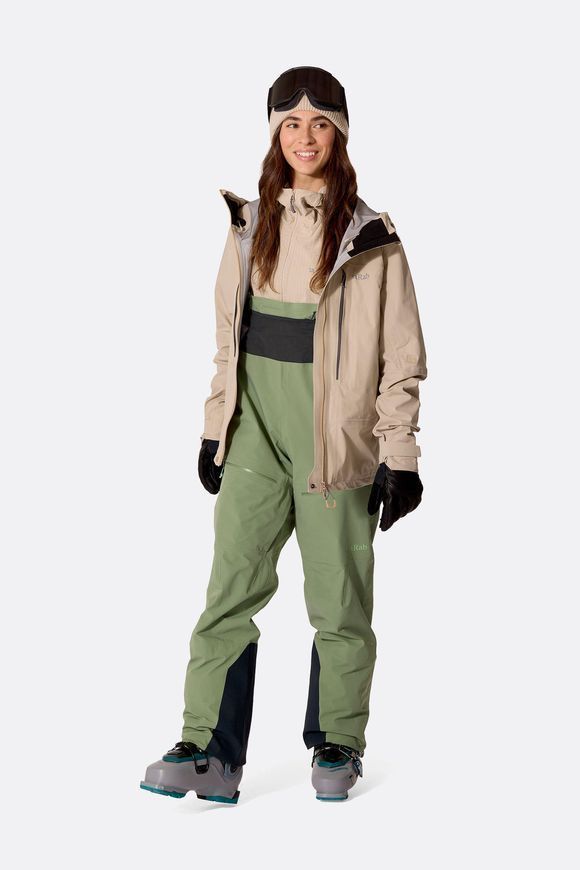 Штани жіночі Rab Kinetic Alpine Stretch Bib Wmns, Dark Fig Green, M Regular (RB QWI-78-DFG-12-RG)