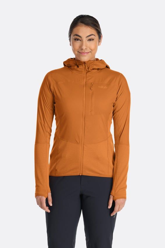 Кофта жіноча Rab Ascendor Summit Hoody Wmns, Green Slate/Eucalyptus, 8 (QFF-41-GSE-08)