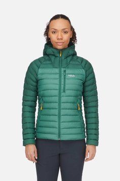 Легкий жіночий пуховик Rab Microlight Alpine Jacket Wmns, Green Slate/Eucalyptus, 12 (RB QDB-13-GSE-12)