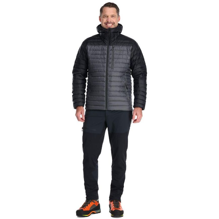 Чоловічий легкий пуховик Rab Microlight Alpine Jacket, Black/Graphene, XL (RB QDB-12-BG-XL)