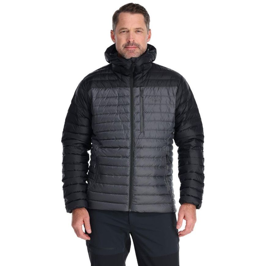 Чоловічий легкий пуховик Rab Microlight Alpine Jacket, Black/Graphene, XL (RB QDB-12-BG-XL)