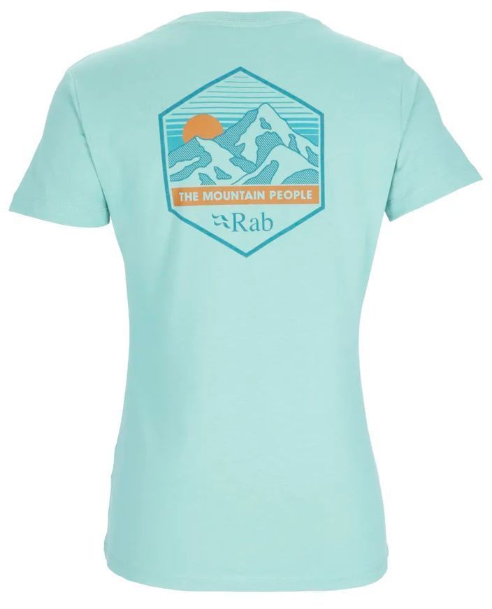Футболка жіноча Rab Stance Mountain Peak Tee wmns, Meltwater, 10 (RB QCB-67-MEL-10)