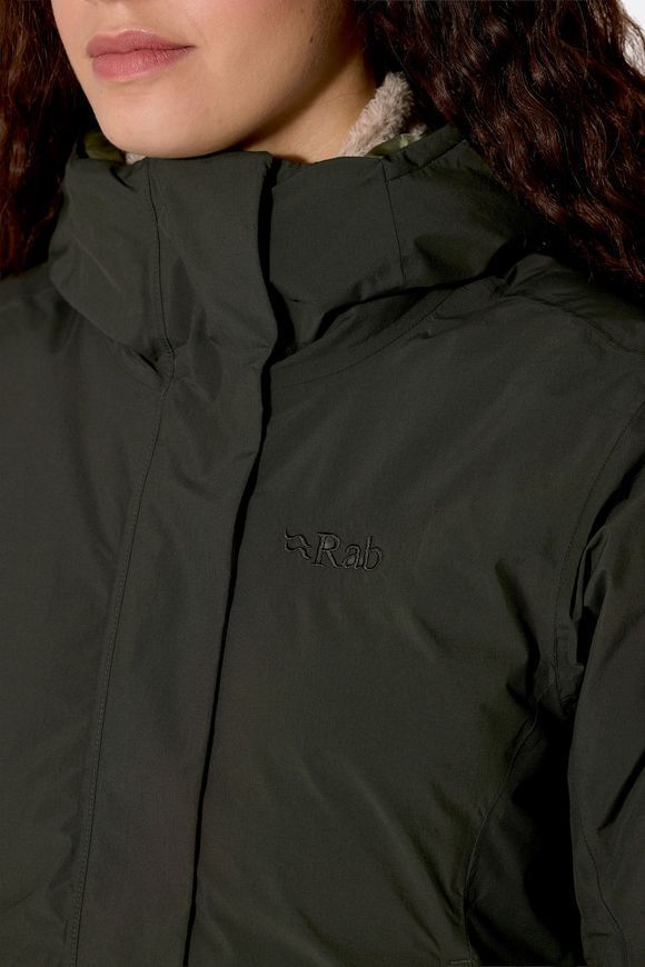 Міська жіноча тепла мембранна парка Rab Valiance Parka Wmns, Dark Army, 10 (RB QDC-06-DAY-10)