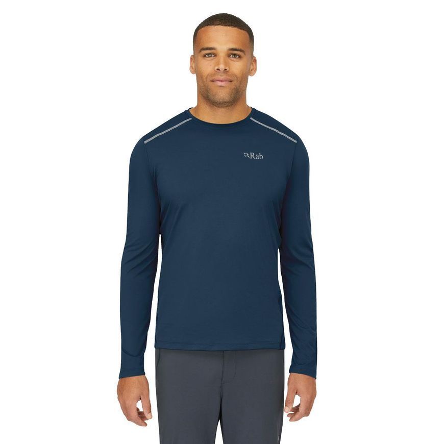 Футболка з довгим рукавом чоловіча Rab Force LS Tee, Tempest Blue, L (RB QBL-07-TMB-LRG)