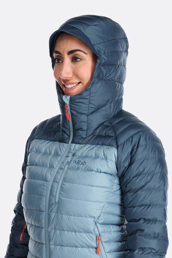 Жіночий легкий пуховик Rab Microlight Alpine Jacket Wmns, Black/Graphene, 10 (RB QDB-13-BLK-10)