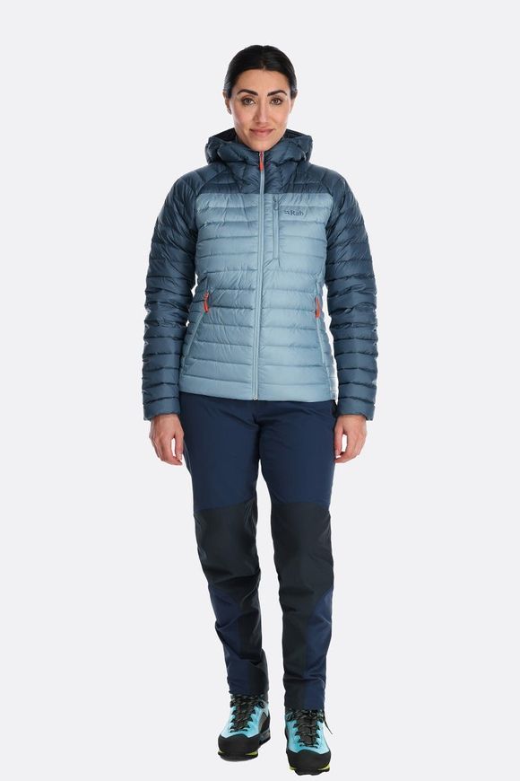 Жіночий легкий пуховик Rab Microlight Alpine Jacket Wmns, Black/Graphene, 10 (RB QDB-13-BLK-10)