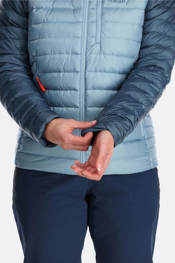 Жіночий легкий пуховик Rab Microlight Alpine Jacket Wmns, Black/Graphene, 10 (RB QDB-13-BLK-10)