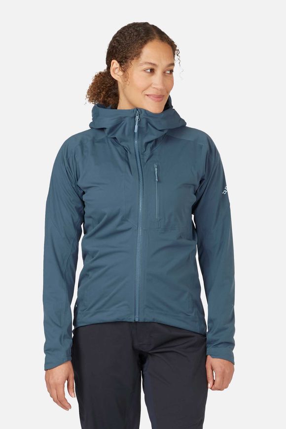 Мембранна жіноча велокуртка Rab Cinder Kinetic Jacket Wmns, Orion Blue, 8 (QWH-62-ORB-08)