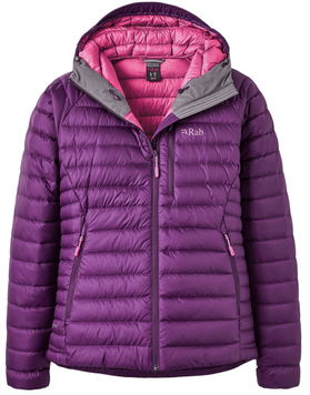 Жіночий легкий пуховик Rab Microlight Alpine Jacket Wmns, Mulberry, 10 (RB QDB-13-MUL-10)