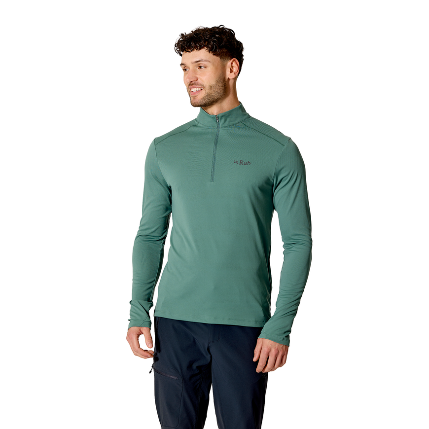 Футболка з довгим рукавом чоловіча Rab Force LS Zip, Sage, M (RB QCC-39-SGE-MED)