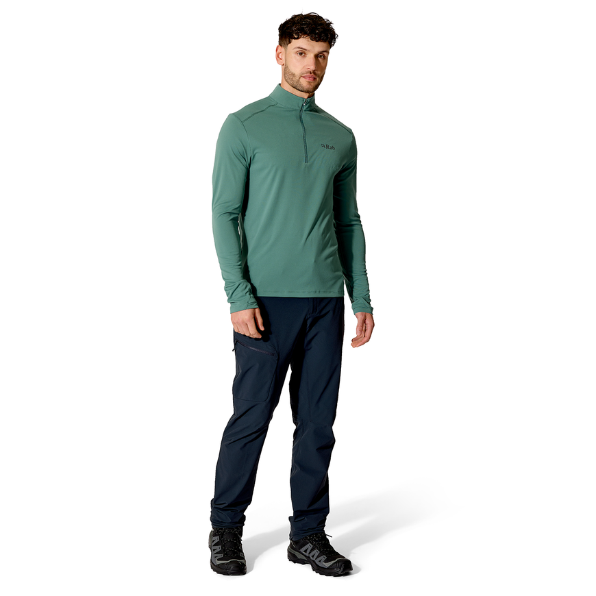 Футболка з довгим рукавом чоловіча Rab Force LS Zip, Sage, M (RB QCC-39-SGE-MED)