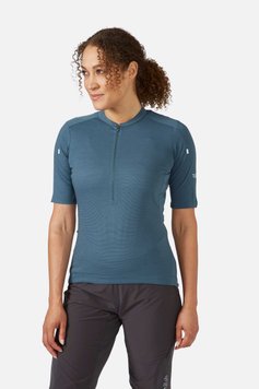 Футболка жіноча велосипедна Rab Cindercrino Zip Tee Wmns, Orion Blue, 8 (QBL-50-ORB-08)